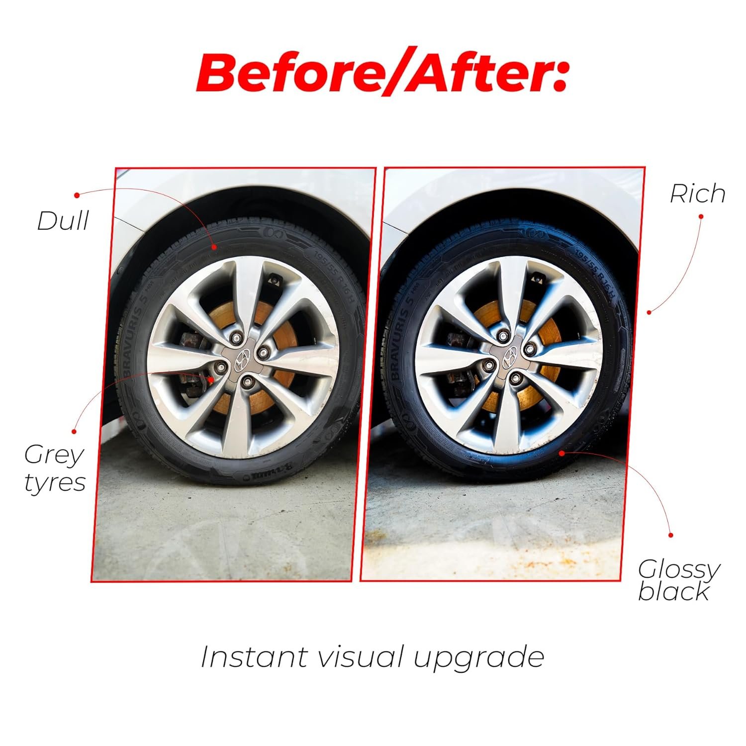 MAFRA Black 3Plus – 500ml Tire Blackener & Shiner | Renews, Softens & Protects Car Tyres