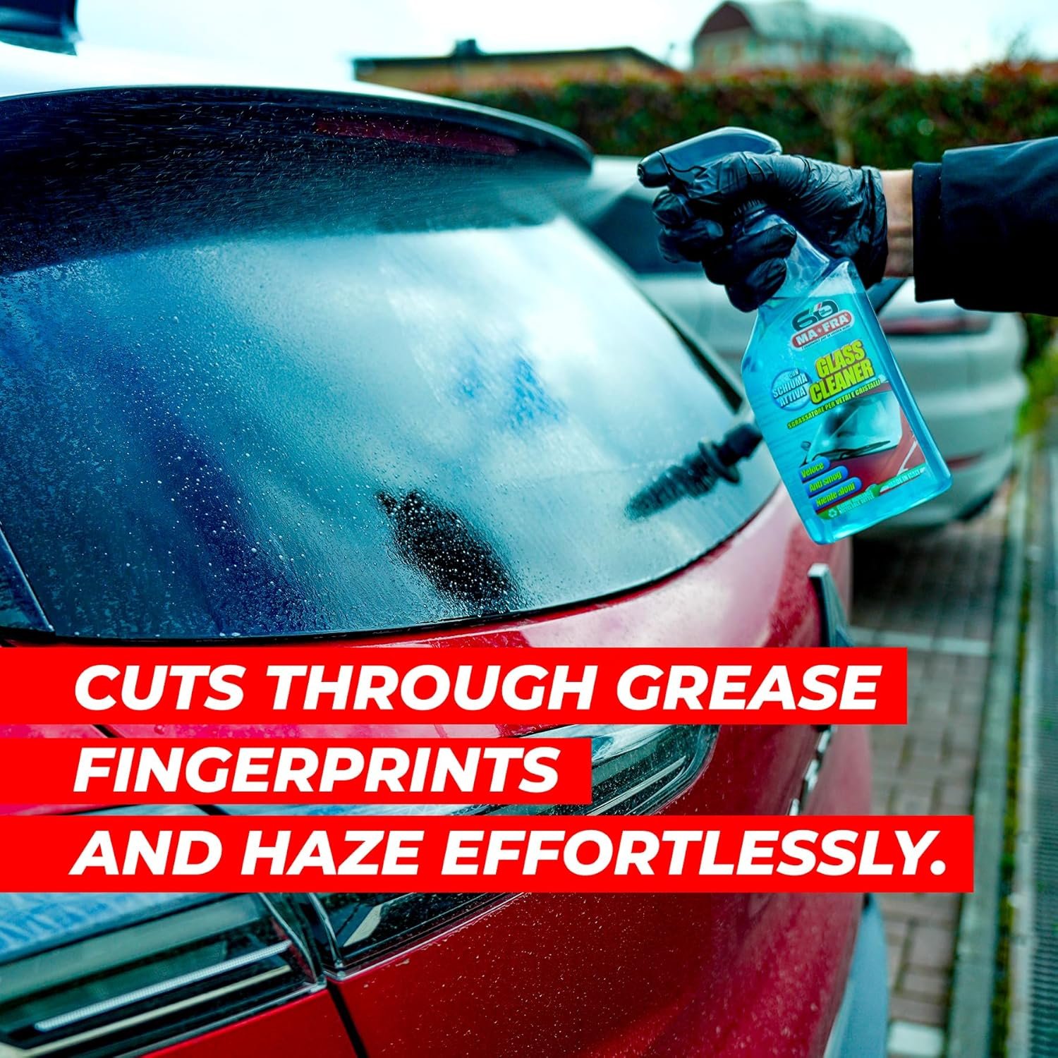 Car Glass Cleaner & Degreaser 500ml | Ammonia-Free, Streak-Free Window Cleaner | Removes Grease, Fingerprints & Smoke Residue