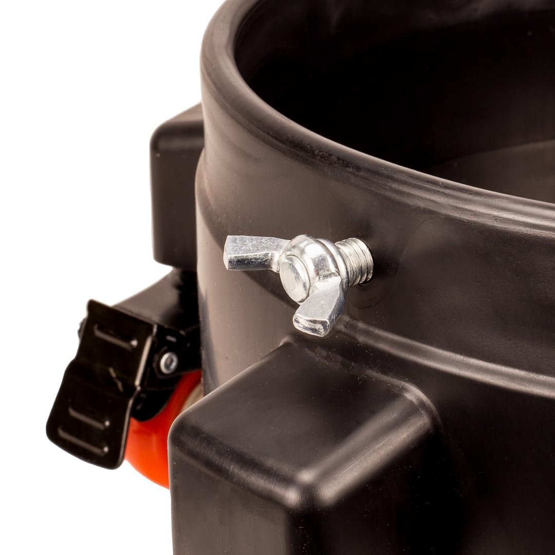 Professional Rolling Bucket Dolly | Fits 2.7and5 Gallon Buckets | 360Â° Swiveling Wheels, 3 Brush Holders, Bottle Storage & Locking Screws